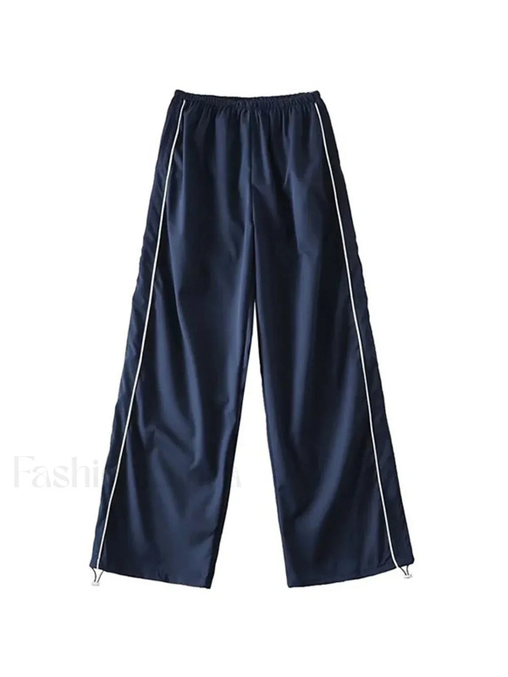 Piping Detail Wide Leg Track Pants Wide Leg Pants