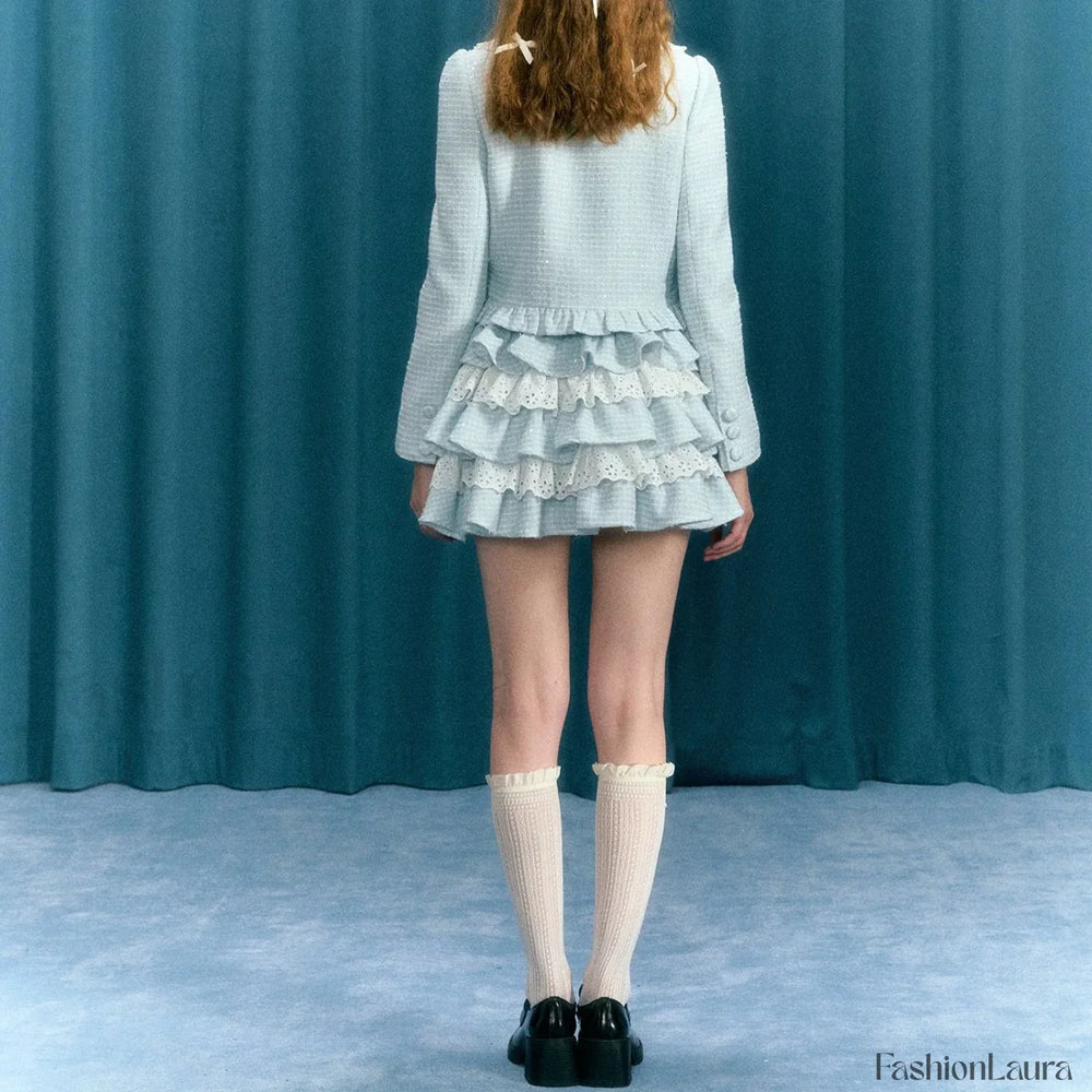 Plaid Lace Patchwork Skirt