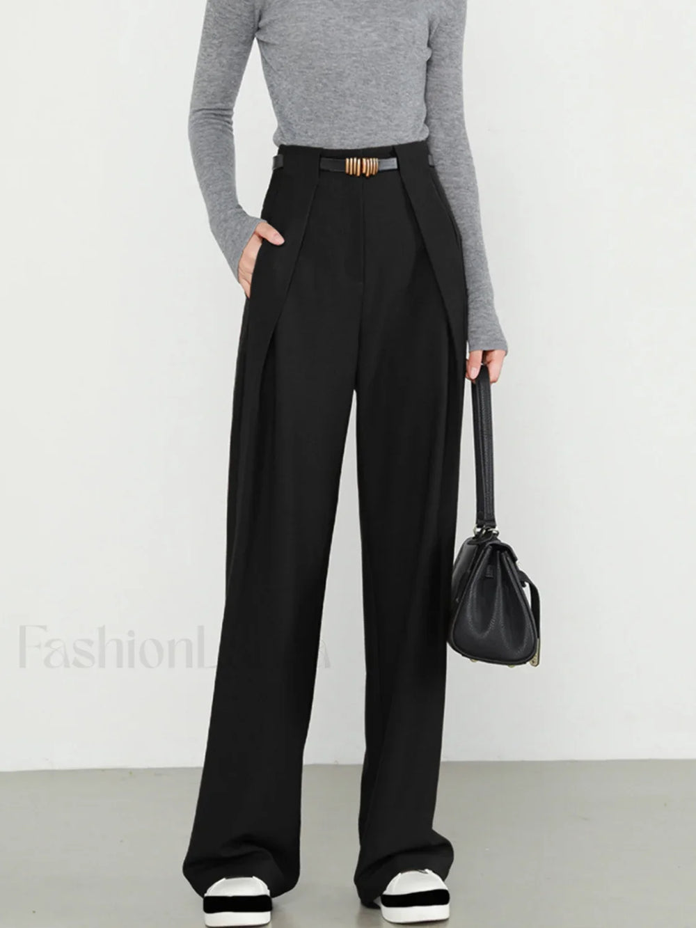 Plain Pockets Straight Pants Black / XS Pants