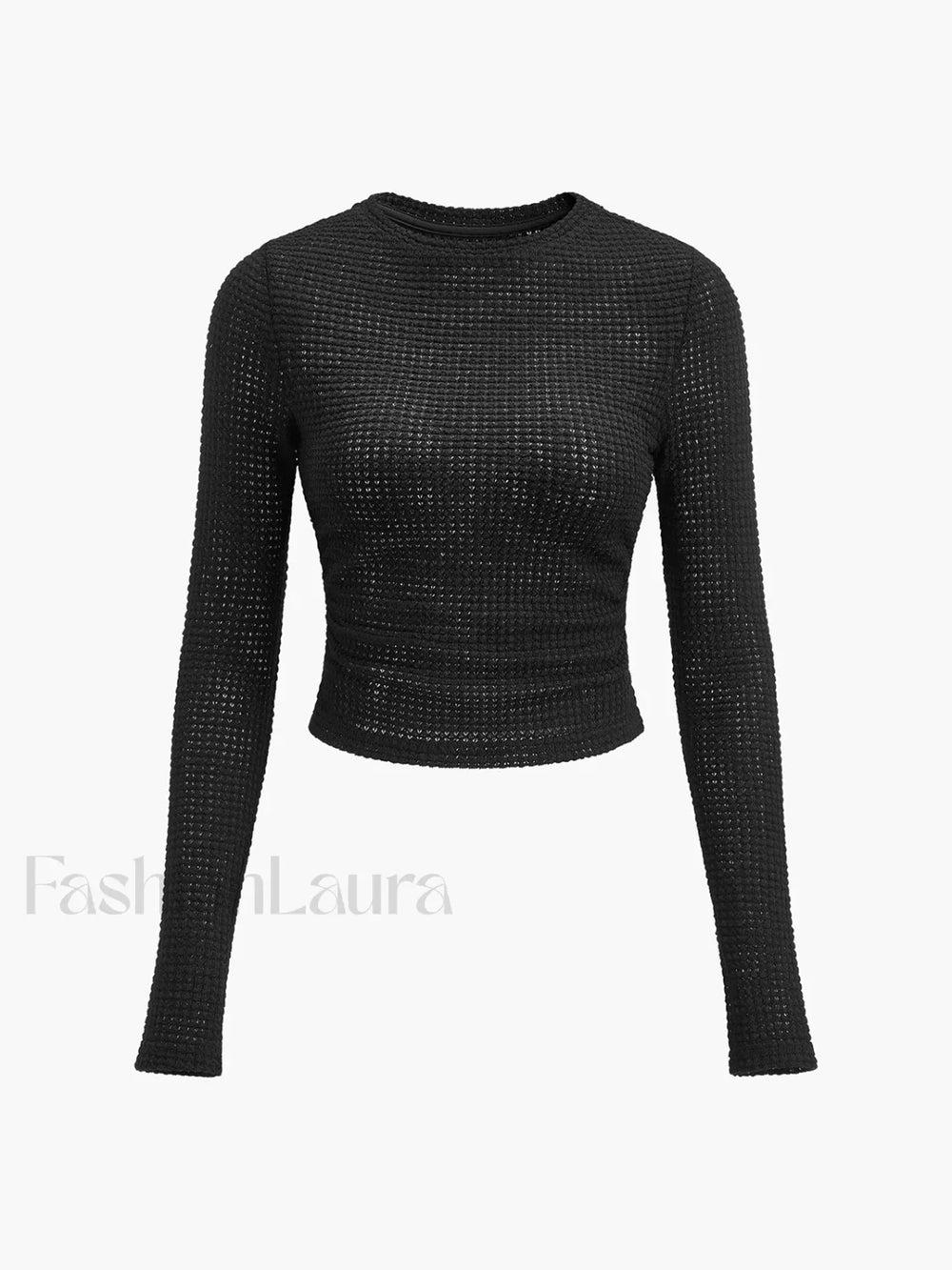 Plain Waffle Slim Sweater T Shirts