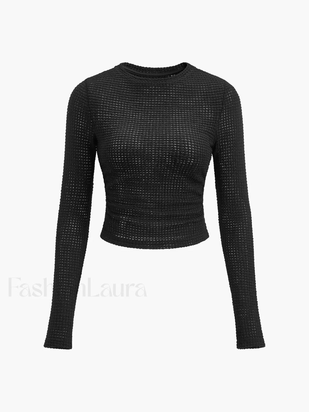 Plain Waffle Slim Sweater T Shirts