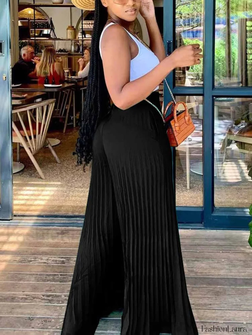 Pleated High Waist Wide Leg Pants Pants