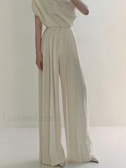 Pleated High Waist Wide Leg Pants Pants