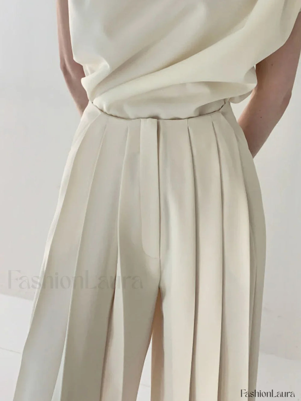 Pleated High Waist Wide Leg Pants Pants