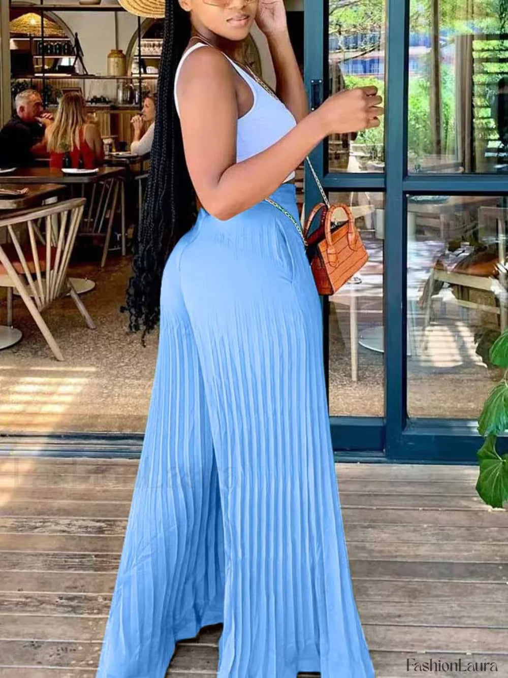 Pleated High Waist Wide Leg Pants Pants