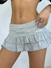 Pleated Preppy Mini Skirt GRAY / S