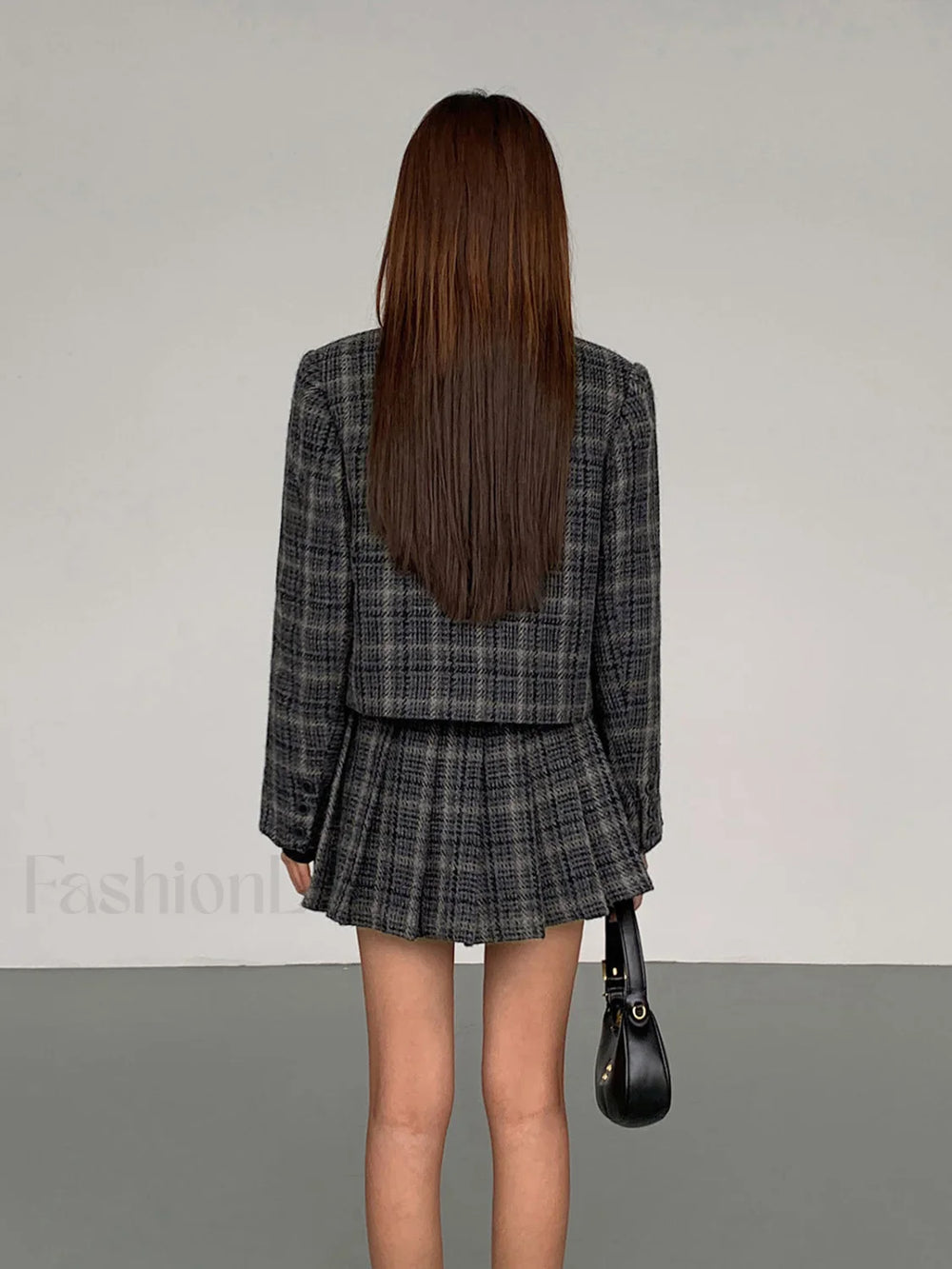 Pleated Tweed Graceful Mini Skirt Skirts