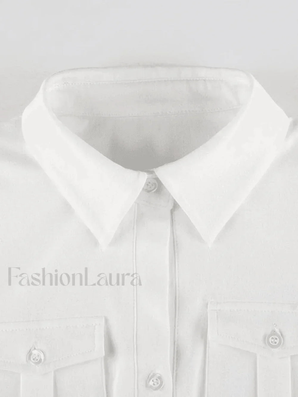 Pocket Cropped Blouse Shirts