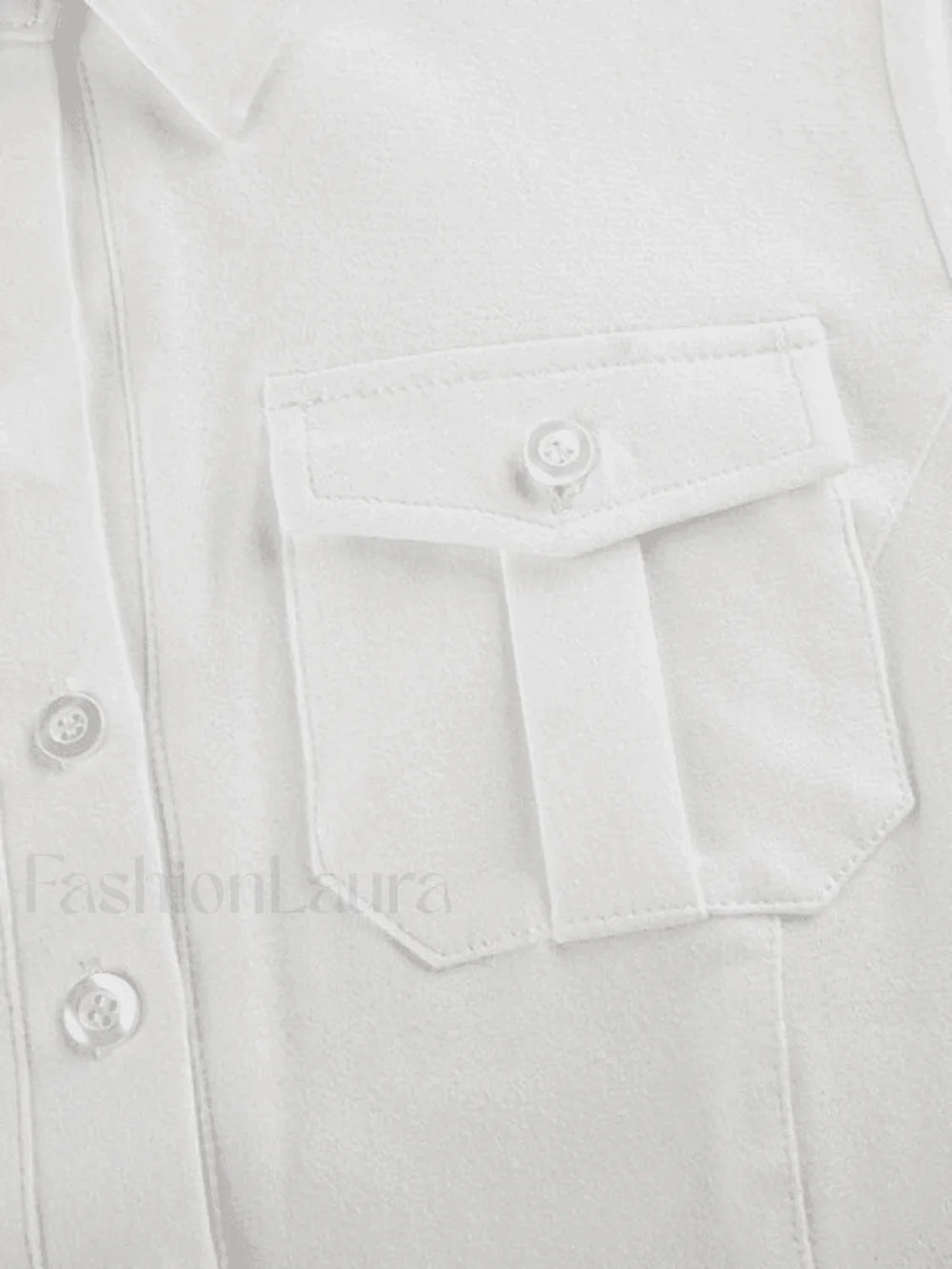 Pocket Cropped Blouse Shirts