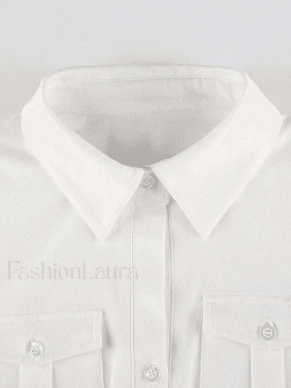 Pocket Cropped Blouse Shirts