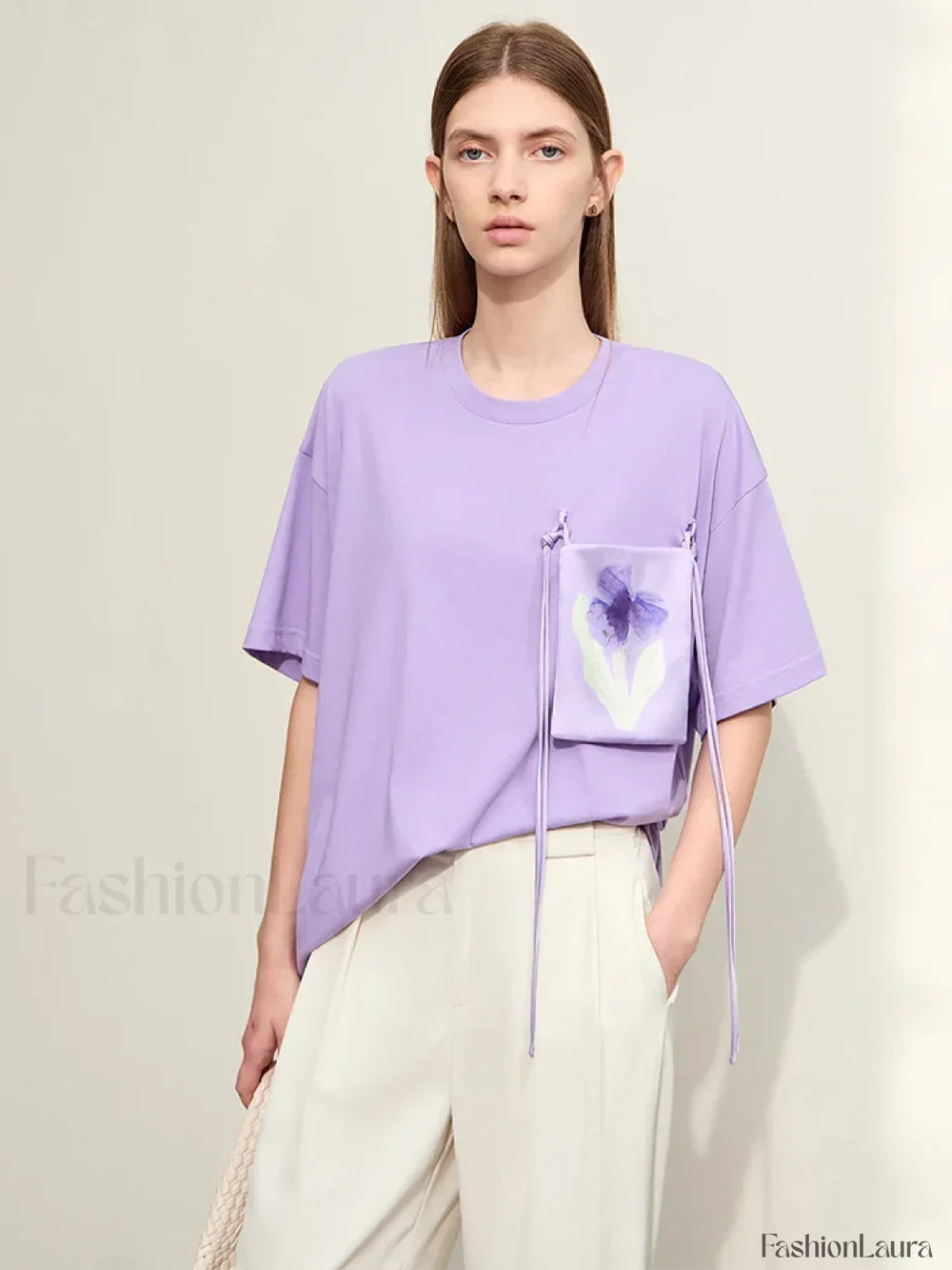 Pocket Print Knit T Shirt