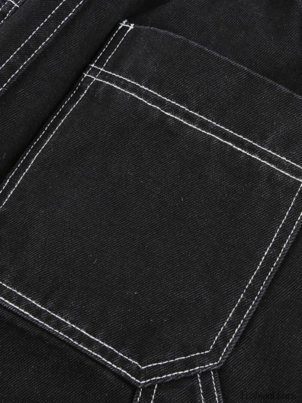 Pocket Stitched High Waist Cargo Jeans Jeans