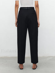 Pocket Straight Leg Trendy Pants Without Belt Pants