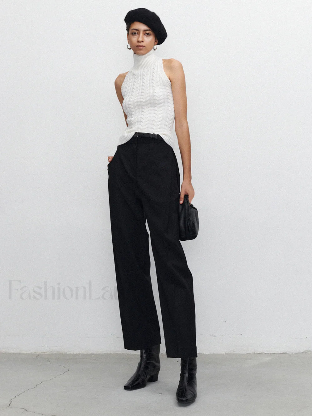 Pocket Straight Leg Trendy Pants Without Belt Pants