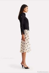 Polka Dot High Waist A-Line Skirt