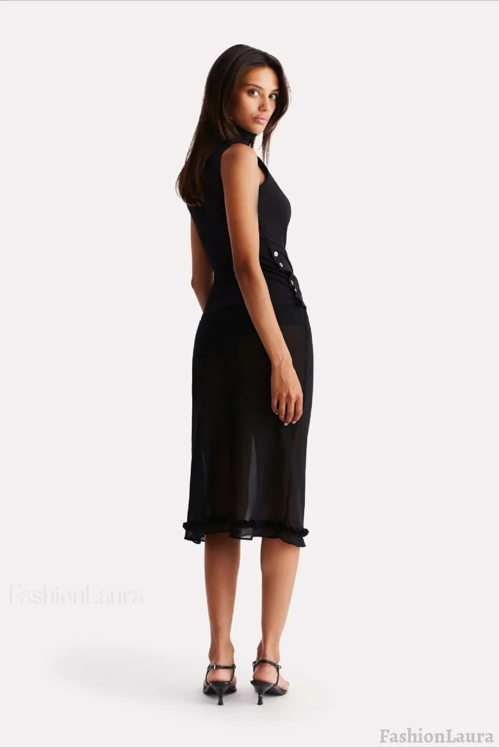 Polka Dot High Waist A-Line Skirt