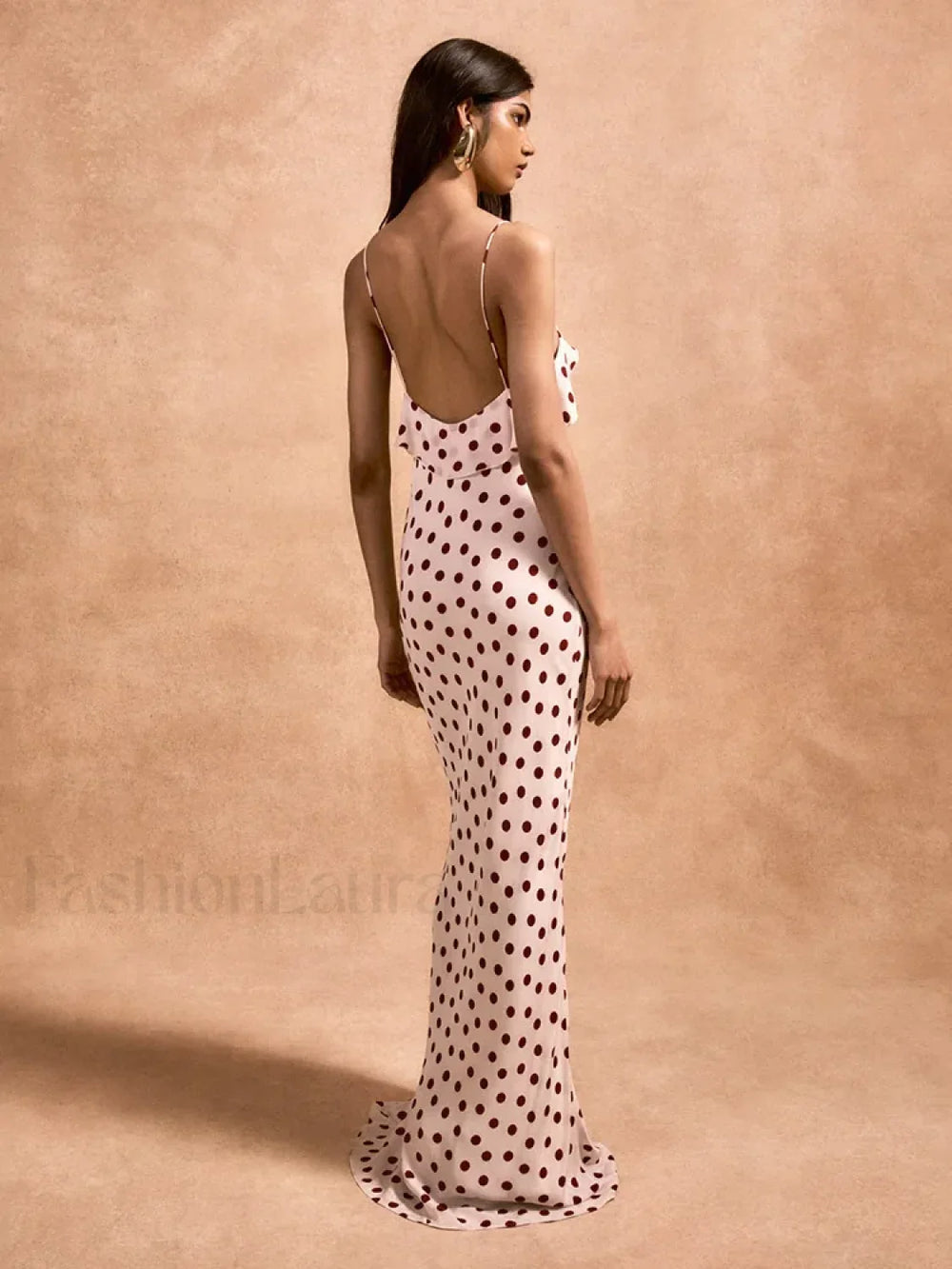 Polka Dot Rose Off Shoulder Maxi Dress