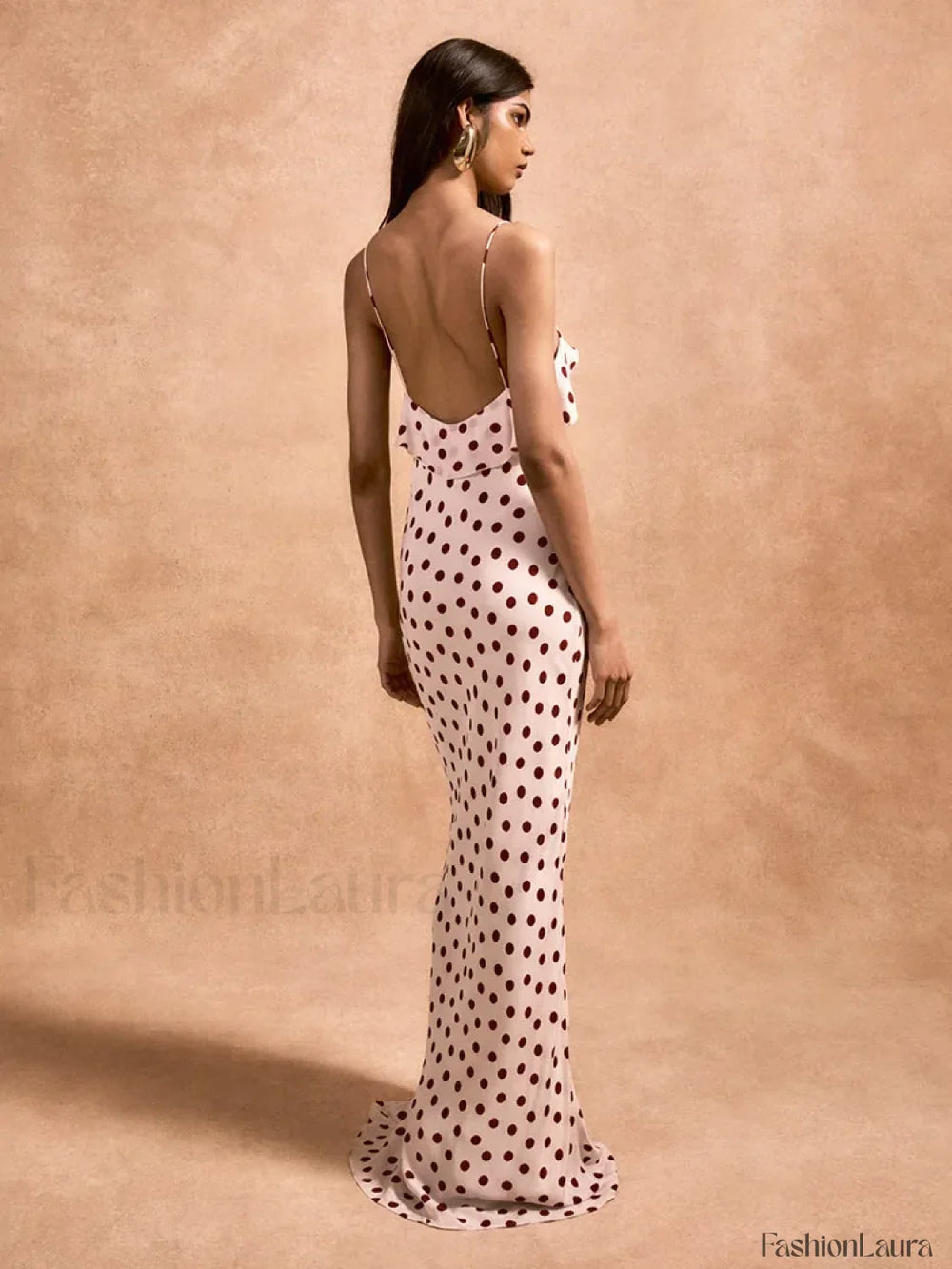 Polka Dot Rose Off Shoulder Maxi Dress
