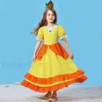Princess Cosplay Peach Dress Accessories Role Play Carnival Birthday Kid Costume