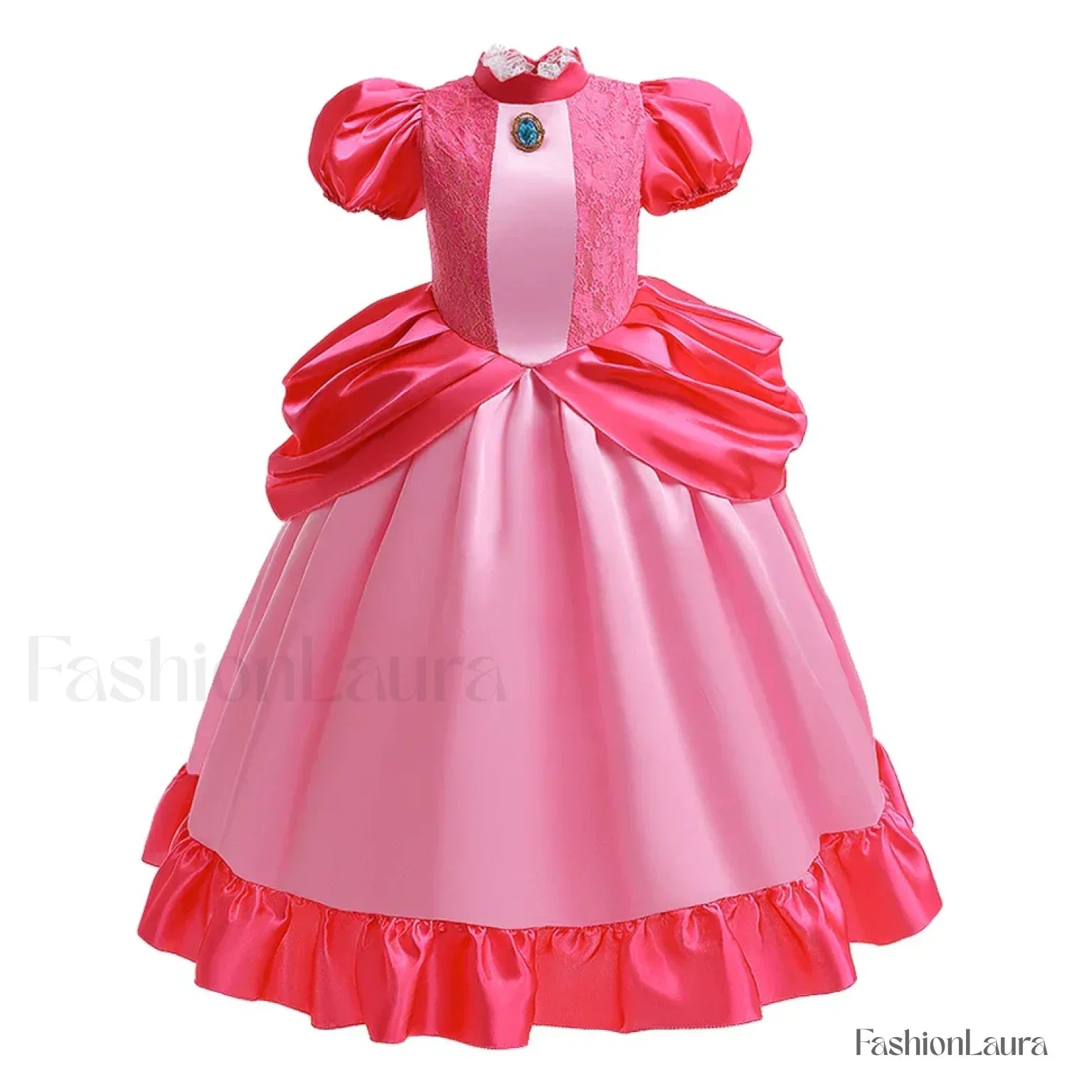 Princess Cosplay Peach Dress Accessories Role Play Carnival Birthday Kid Costume 2T (Tag 100) / Peach Dress A