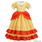 Princess Cosplay Peach Dress Accessories Role Play Carnival Birthday Kid Costume 2T (Tag 100) / Dress A