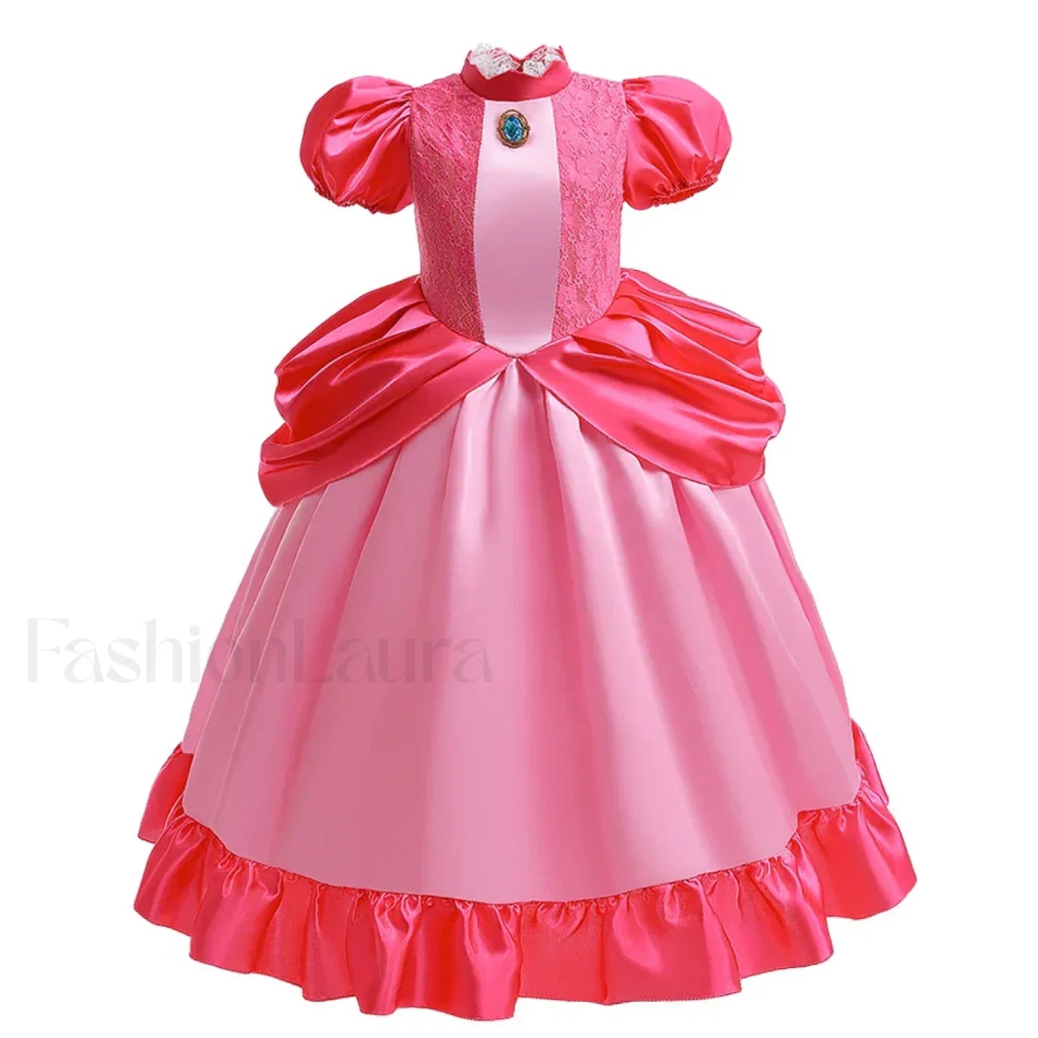 Princess Cosplay Peach Dress Accessories Role Play Carnival Birthday Kid Costume 2T (Tag 100) / Peach Dress A