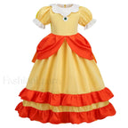 Princess Cosplay Peach Dress Accessories Role Play Carnival Birthday Kid Costume 2T (Tag 100) / Dress A