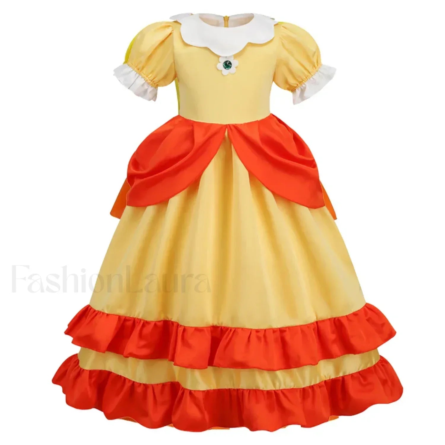 Princess Cosplay Peach Dress Accessories Role Play Carnival Birthday Kid Costume 2T (Tag 100) / Dress A