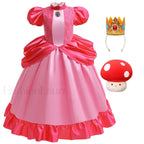 Princess Cosplay Peach Dress Accessories Role Play Carnival Birthday Kid Costume 2T (Tag 100) / Peach Dress G