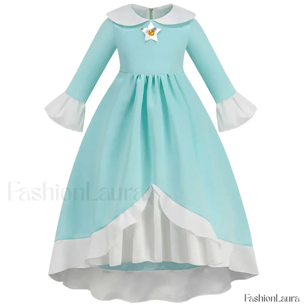Princess Cosplay Peach Dress Accessories Role Play Carnival Birthday Kid Costume 2T (Tag 100) / Rosalina Dress A