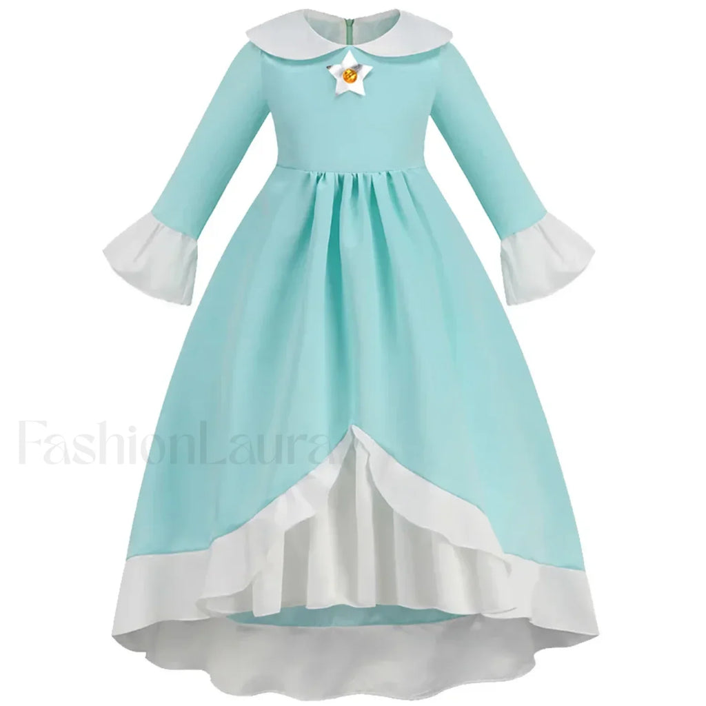 Princess Cosplay Peach Dress Accessories Role Play Carnival Birthday Kid Costume 2T (Tag 100) / Rosalina Dress A