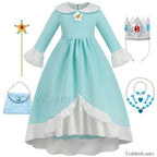 Princess Cosplay Peach Dress Accessories Role Play Carnival Birthday Kid Costume 2T (Tag 100) / Rosalina Dress B