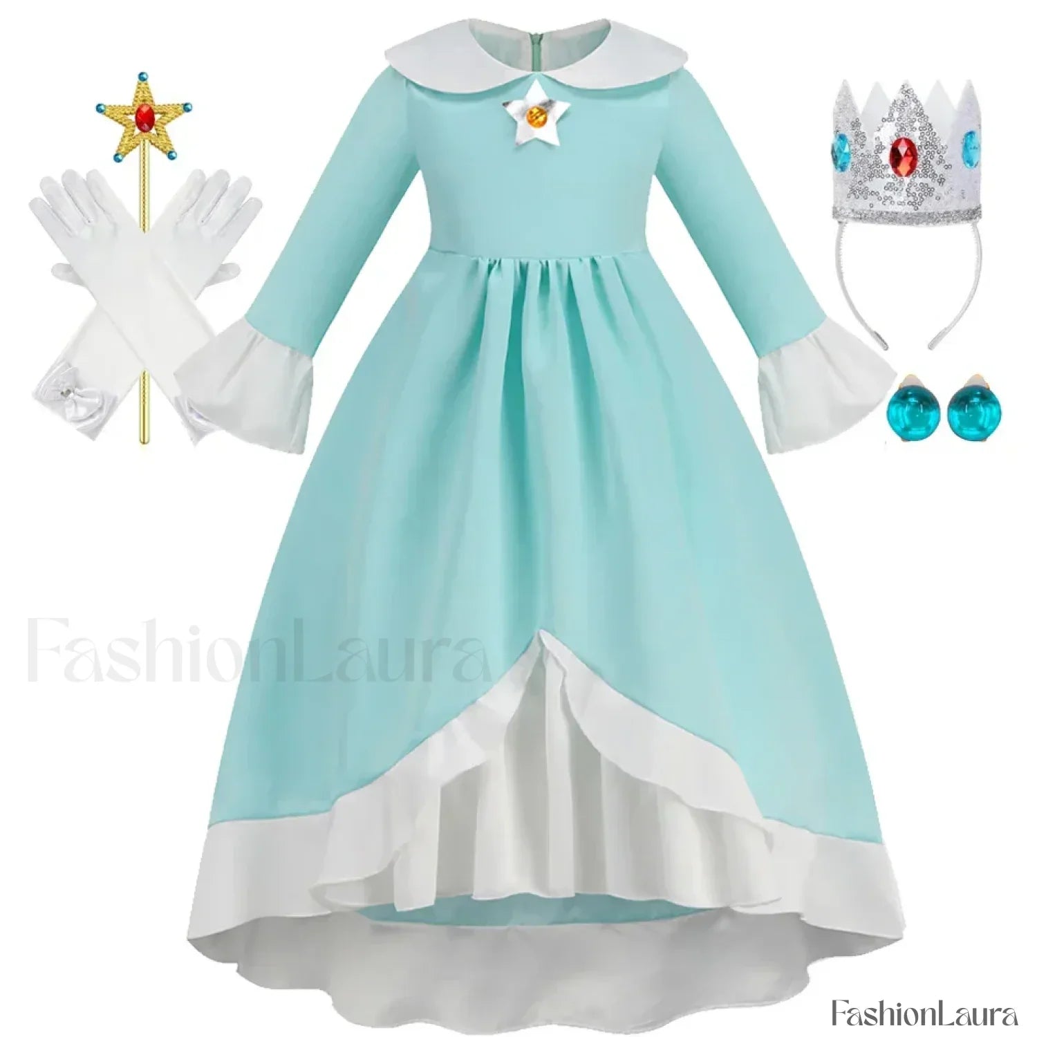 Princess Cosplay Peach Dress Accessories Role Play Carnival Birthday Kid Costume 2T (Tag 100) / Rosalina Dress C