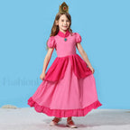 Princess Cosplay Peach Dress Accessories Role Play Carnival Birthday Kid Costume
