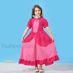 Princess Cosplay Peach Dress Accessories Role Play Carnival Birthday Kid Costume