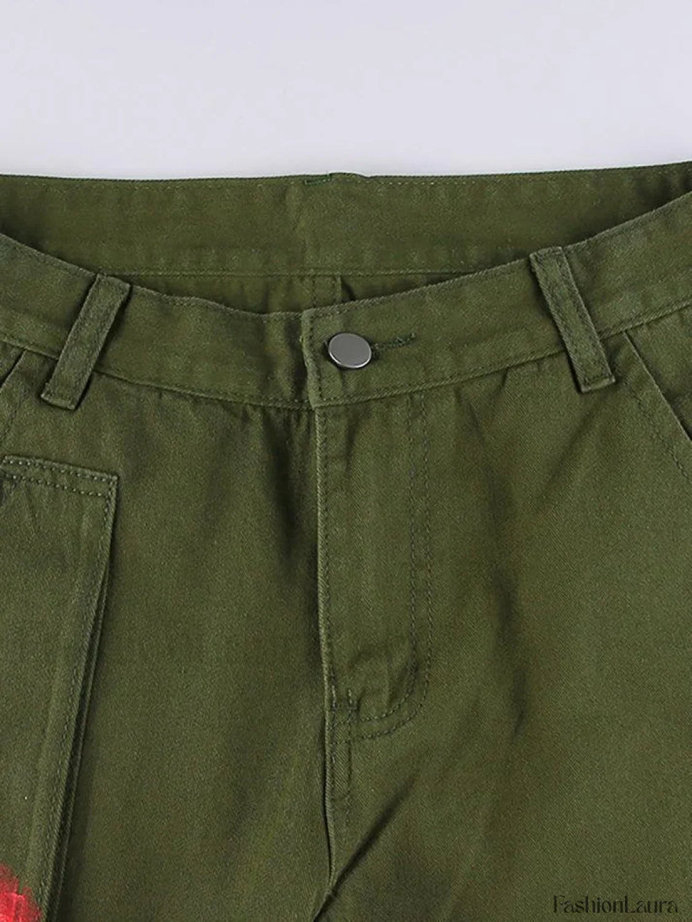 Printed Low Waist Cargo Jeans Jeans