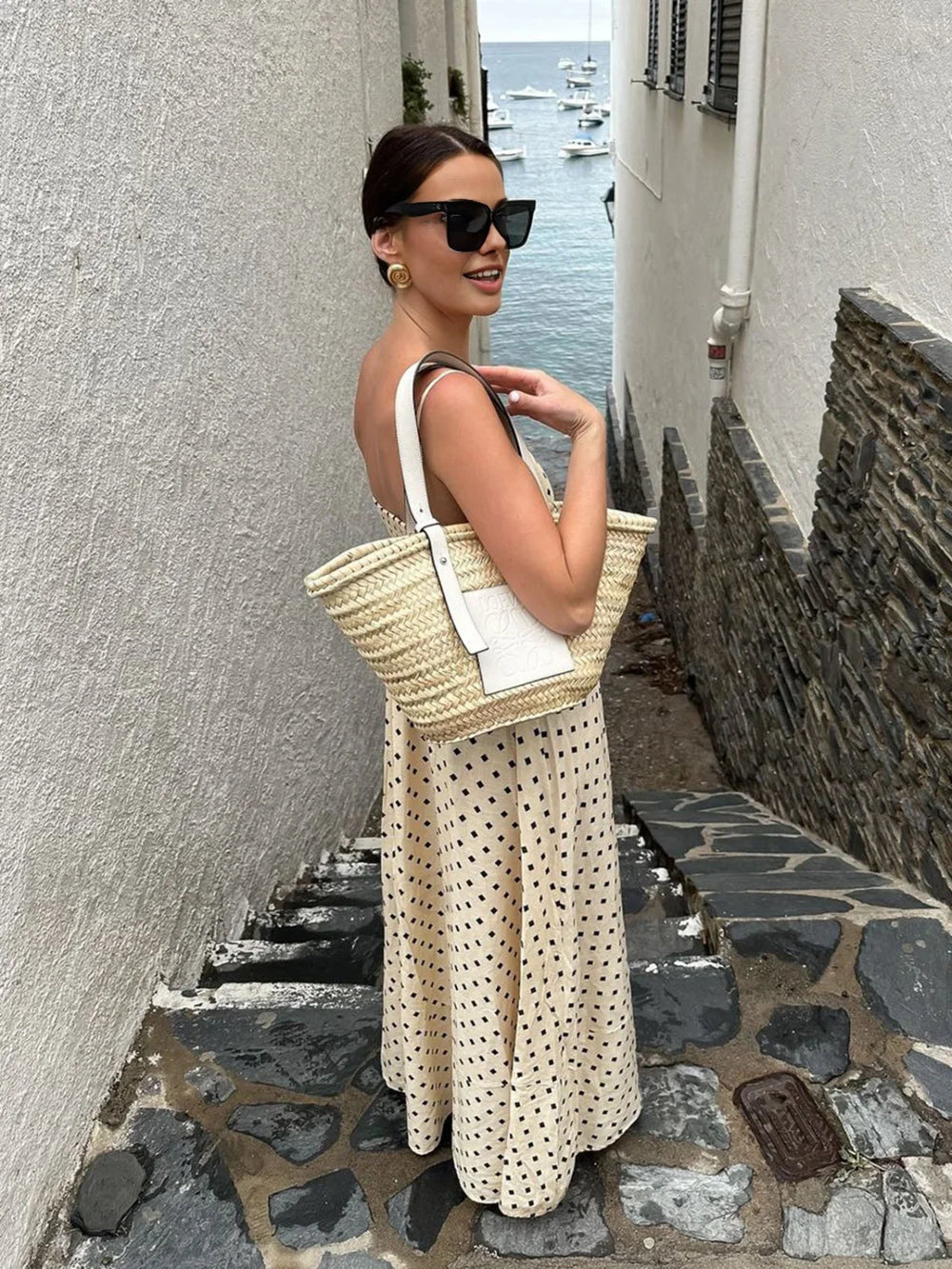 Printed Spaghetti Strap Long Dress Dresses