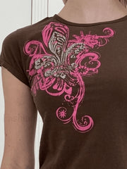 Printed Vintage Y2K Baby Tee Tops&Tees