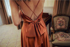 JuliaFashion - Sexy Satin Backless Vintage Dress