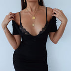 JuliaFashion - Short Sleeve Knitted Bodycon Midi Dress