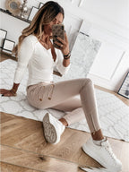 JuliaFashion-Winter Casual Button Knitted Solid Knitting Sweater