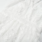 JuliaFashion-Boho Chic Backless Floral Lace Dress