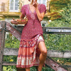 JuliaFashion-Blossom Gypsy Boho Maxi Dress