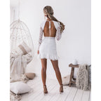 JuliaFashion-Womens Lace Bodycon Long Sleeve Dress Plus Size