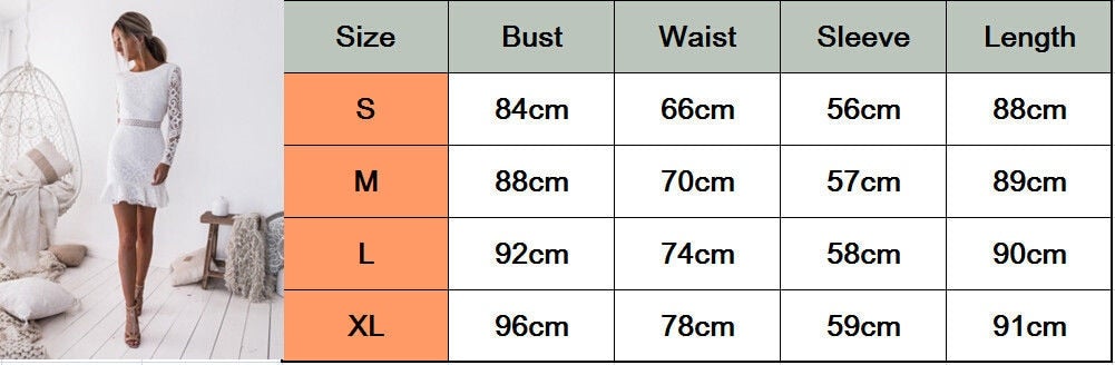 JuliaFashion-Womens Lace Bodycon Long Sleeve Dress Plus Size