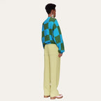 JuliaFashion-Winter Knitted Green Checkered Loose Sweaters