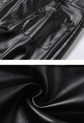 Pu High Waist Straight Pants Pants