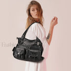 PU Large Designer Women Tote Messenger Crossbody Shoulder Bag