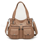 PU Large Designer Women Tote Messenger Crossbody Shoulder Bag Pink