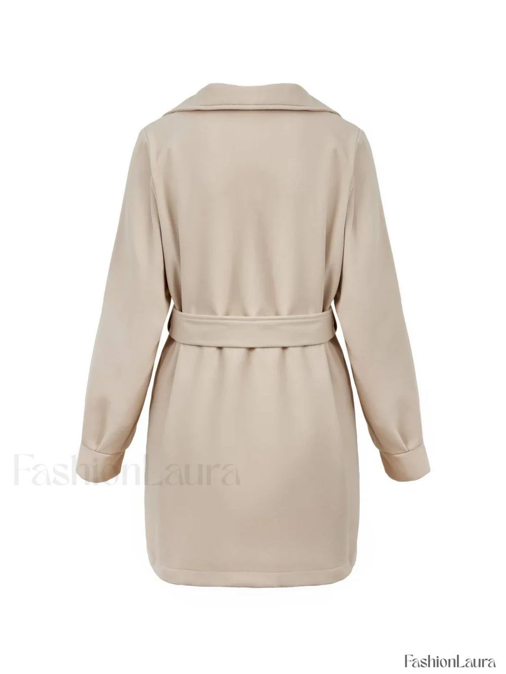Puff Sleeve Belted Woolen Coat Coat